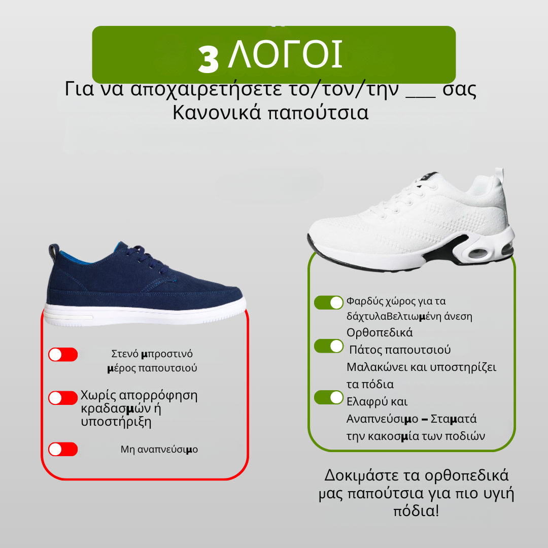ΟρθοΚερ™ Εργονομικά παπούτσια ανακούφισης από τον πόνο